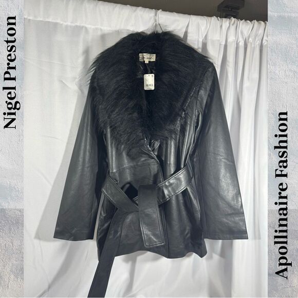 FREE PEOPLE BY NIGEL PRESTON NOVA BLACK LEATHER JACKET LARGE NWT - Picture 6 of 9